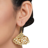 Gold Plated Panaash Kundan Filigree Earrings