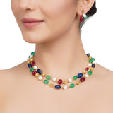 Gold Plated DOR Multi-Coloured Beds Necklace Set