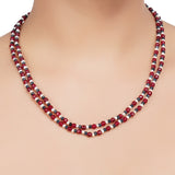 Gold Plated DOR Garnet Onyx Stings Necklace Set