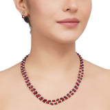 Gold Plated DOR Garnet Onyx Stings Necklace Set