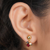 Gold Plated DOR Garnet Onyx Stings Necklace Set
