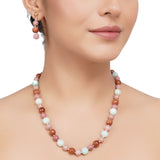 Gold Plated DOR Sunstone Aqua Necklace Set