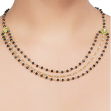 Gold Plated DOR Iolite Peridot String Necklace Set