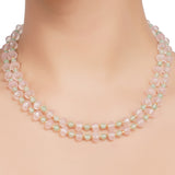 Gold Plated DOR Rose Quartz Peridot String Necklace Set