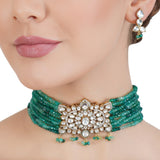 VILANDI POLKI GREEN CHOKER SET