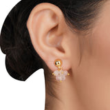 Gold Plated DOR Rose Quartz Kundan String Necklace Set