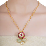 RATNA RED MATAR MALA PENDANT SET