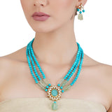 RATNA TURQUOISE KUNDAN NECKLACE  SET