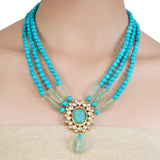 RATNA TURQUOISE KUNDAN NECKLACE  SET
