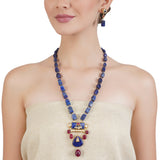 RATNA BLUE TRIANGLE  PENDANT SET