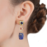 RATNA BLUE TRIANGLE  PENDANT SET