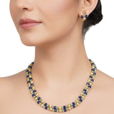 Gold Plated DOR Peridot Iolite String Necklace Set