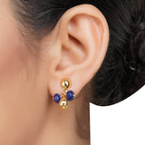 Gold Plated DOR Peridot Iolite String Necklace Set