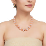 Gold Plated DOR Rose Carved Carnelian String Necklace Set