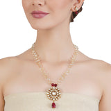 VILANDI KUNDAN FLOWER PENDANT SET