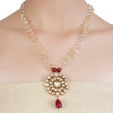 VILANDI KUNDAN FLOWER PENDANT SET