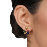 Gold Plated DOR Multi Coloured Two Line Necklace Set