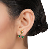 Gold Plated DOR Amethyst Green Onyx String Necklace Set