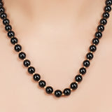Gold Plated DOR Black Onyx String Necklace Set
