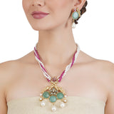 RATNA PEARLS TIKONA PENDANT SET