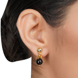 Gold Plated DOR Black Onyx String Necklace Set