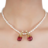 RATNA SQUARE TOURMALINE ETSY NECKLACE SET