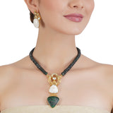 RATNA GREEN ONYX PENDANT SET
