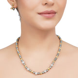 Gold & Silver Plated DOR Grey Pearl Gold Bead String Set