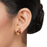 Gold Plated DOR Garnet String Necklace Set