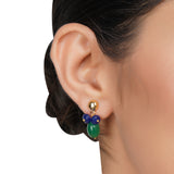 Gold Plated DOR Green Onyx Iolite Necklace Set