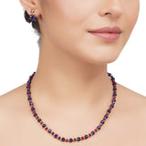 Gold Plated DOR Iolite Onyx String Necklace Set
