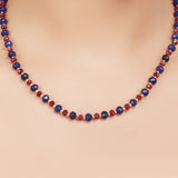 Gold Plated DOR Iolite Onyx String Necklace Set