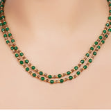 Gold Plated DOR Green Onyx Smokey Quartz String Set