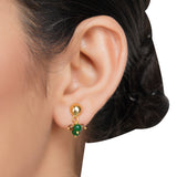 Gold Plated DOR Green Onyx Smokey Quartz String Set