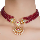 VILANDI RED KUNDAN CHAND CHOKER SET