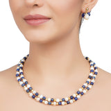 Gold Plated DOR Lapiz Pearls String Necklace Set