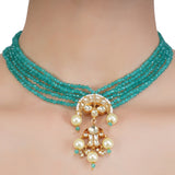 VILANDI GREEN KUNDAN CHOKER SET