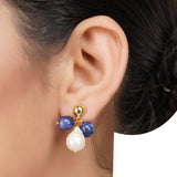 Gold Plated DOR Lapiz Pearls String Necklace Set
