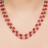 Gold Plated DOR Fluorite Jade String Necklace Set