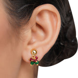 Gold Plated DOR Kundan Pearl String Necklace Set