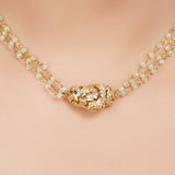 Gold Plated Zircon Bead Necklace Set