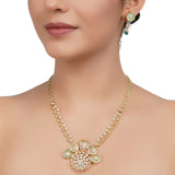 Gold Plated Zircon Fluorite Necklace Set