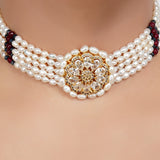 Gold Plated Zircon Choker Necklace Set