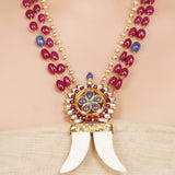 Gold Plated Kundan Claw Heritage Necklace Set