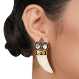 Gold Plated Kundan Claw Heritage Necklace Set