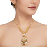 Gold Plated Kundan Necklace Set