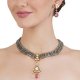 VILANDI LABRODITE KUNDAN PENDANT SET