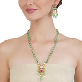 VILANDI FLORITE RUBY KUNDAN PENDANT SET