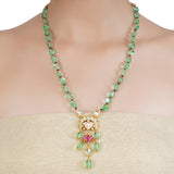 VILANDI FLORITE RUBY KUNDAN PENDANT SET