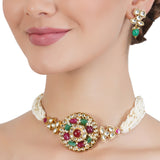 VILANDI FLORAL ROUND KUNDAN CHOKER SET
